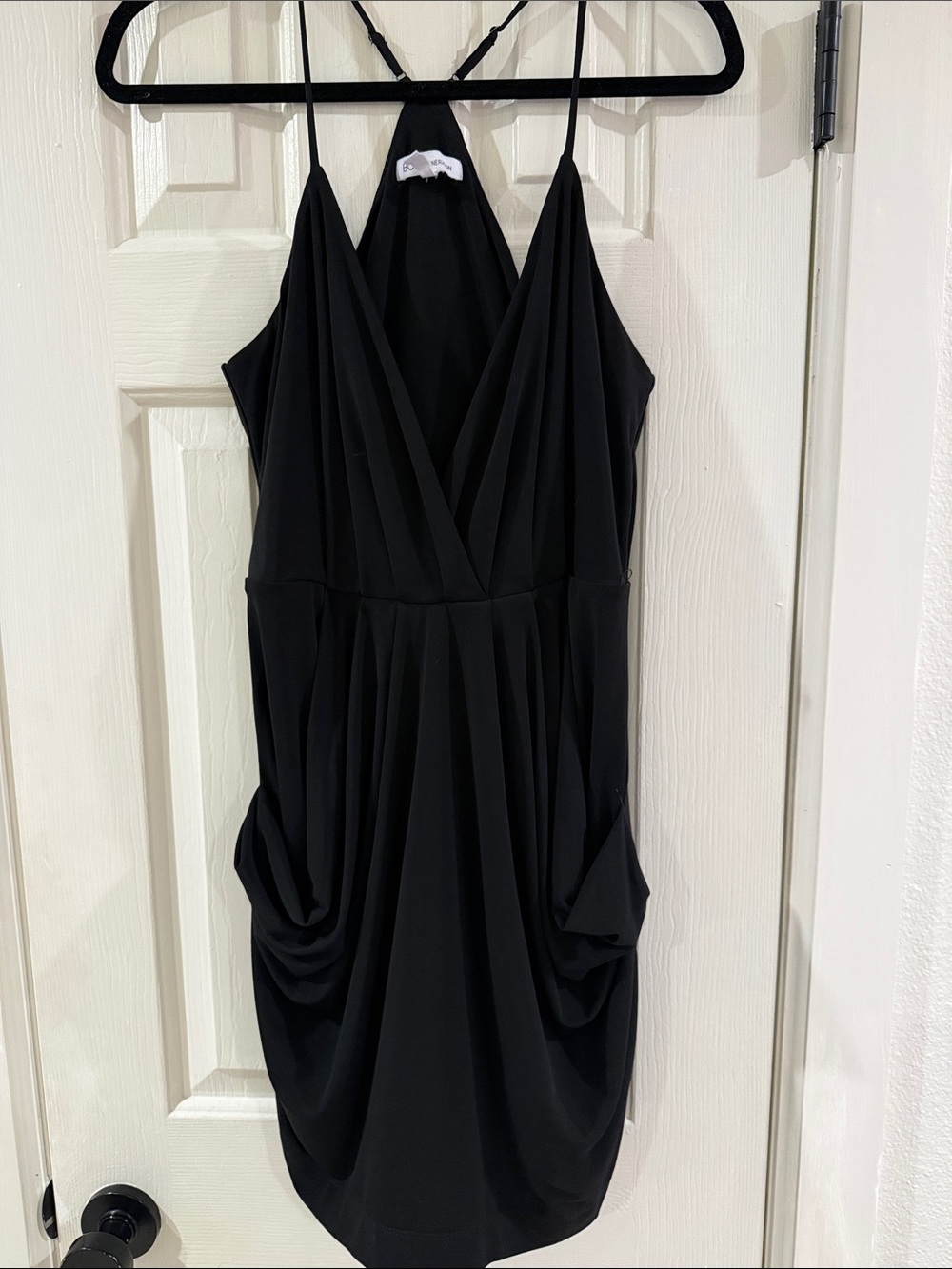 BCBGeneration Black Draped Mini Dress Size Medium